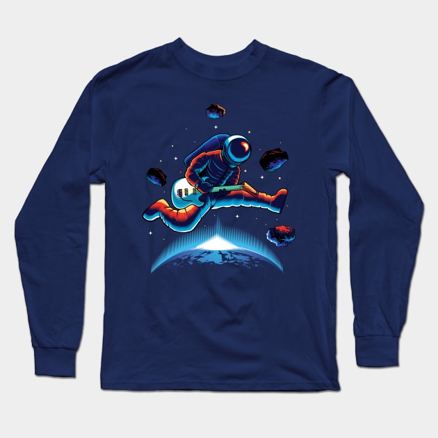 Astronaut Rocking in Outer Space Long Sleeve T-Shirt by SLAG_Creative